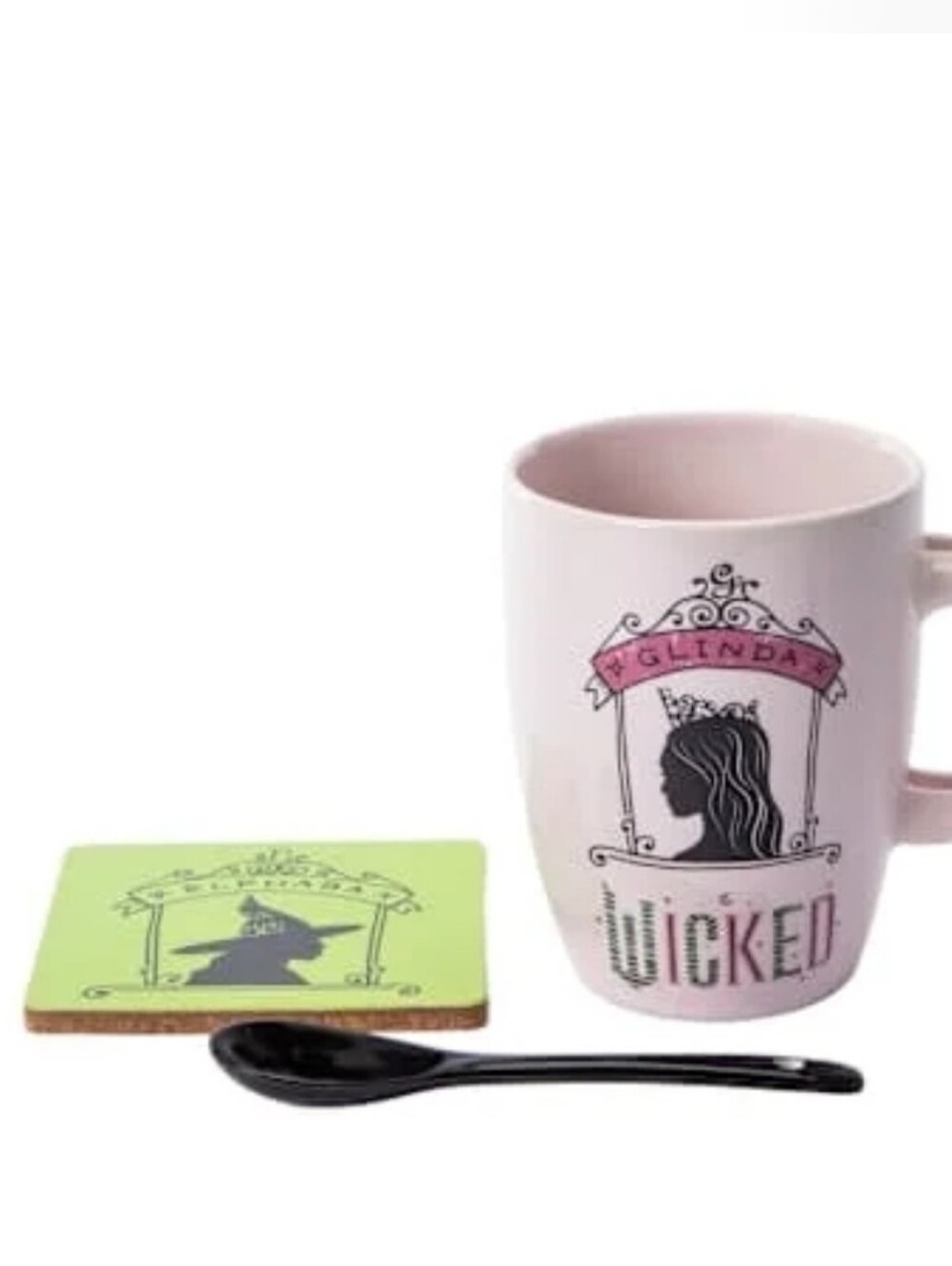 Wicked Themed "Glinda" Ceramic Mug, Coaster Bundle Set - 3 Pcs NIB - Picture 2 of 6
